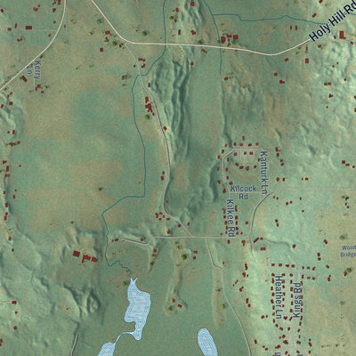 Second close-up of the map of Erin, Wisconsin print showing more streets and buildings