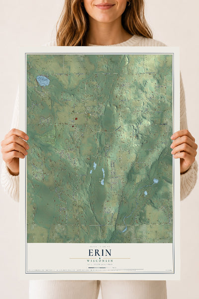 Map of Erin, Wisconsin, 18 x 24 inch unframed archival matte print