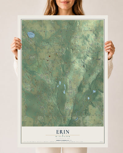 Map of Erin, Wisconsin, 24 x 36 inch unframed archival matte print