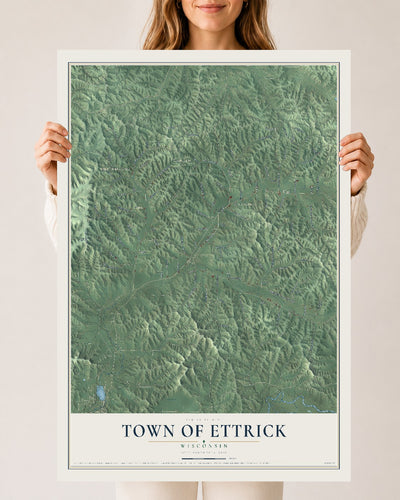 Map of the Town of Ettrick, Wisconsin, 24 x 36 inch unframed archival matte print