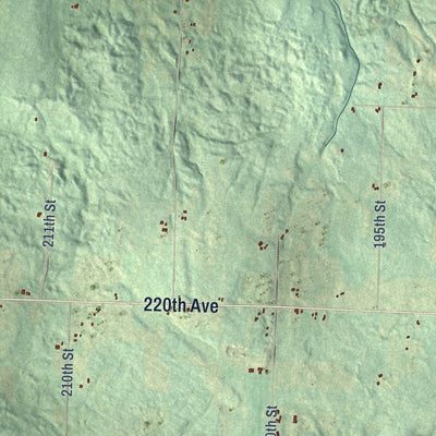 Second close-up of the map of Eureka, Wisconsin print showing more streets and buildings
