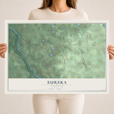 Map of Eureka, Wisconsin, 18 x 24 inch unframed archival matte print