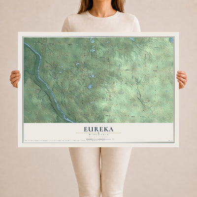 Map of Eureka, Wisconsin, 24 x 36 inch unframed archival matte print