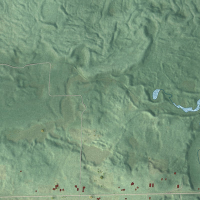 Close-up of the map of Evergreen, Langlade County, Wisconsin print showing street and building detail