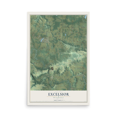 Map of Excelsior, Wisconsin, 12 x 18 inch unframed archival matte print