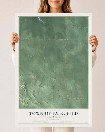 Map of the Town of Fairchild, Wisconsin, 24 x 36 inch unframed archival matte print