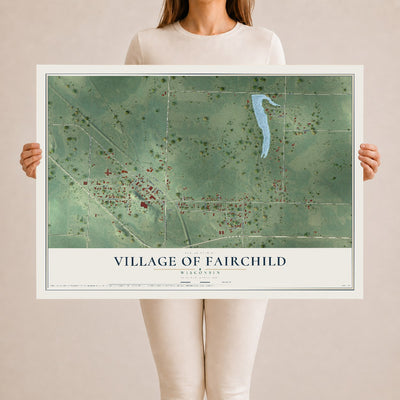 Map of Fairchild, Wisconsin, 24 x 36 inch unframed archival matte print