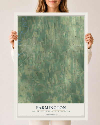Map of Farmington, Jefferson County, Wisconsin, 24 x 36 inch unframed archival matte print