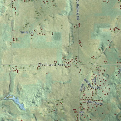 Close-up of the map of Farmington, Washington County, Wisconsin print showing street and building detail