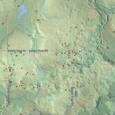 Second close-up of the map of Farmington, Washington County, Wisconsin print showing more streets and buildings