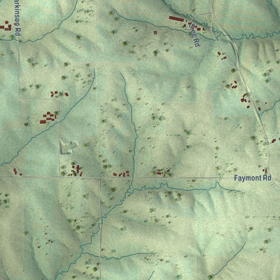 Second close-up of the map of Fayette, Wisconsin print showing more streets and buildings