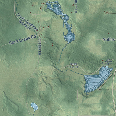 Second close-up of the map of Fence, Wisconsin print showing more streets and buildings