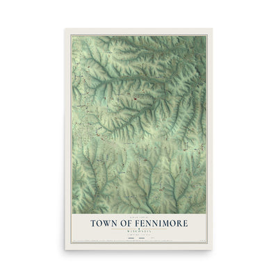 Map of the Town of Fennimore, Wisconsin, 12 x 18 inch unframed archival matte print