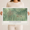 Map of Fennimore, Wisconsin, 12 x 18 inch unframed archival matte print