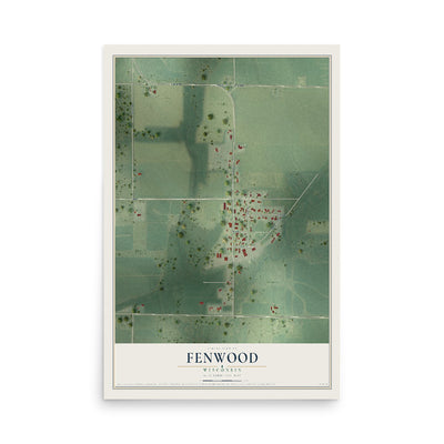 Map of Fenwood, Wisconsin, 12 x 18 inch unframed archival matte print