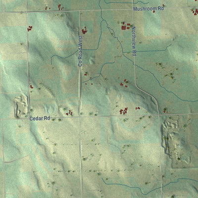 Second close-up of the map of Forest, Fond du Lac County, Wisconsin print showing more streets and buildings
