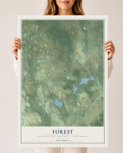Map of Forest, Fond du Lac County, Wisconsin, 24 x 36 inch unframed archival matte print