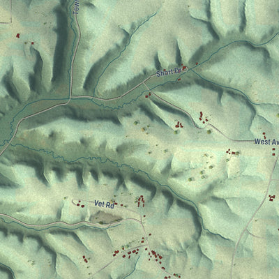 Close-up of the map of Forest, Vernon County, Wisconsin print showing street and building detail