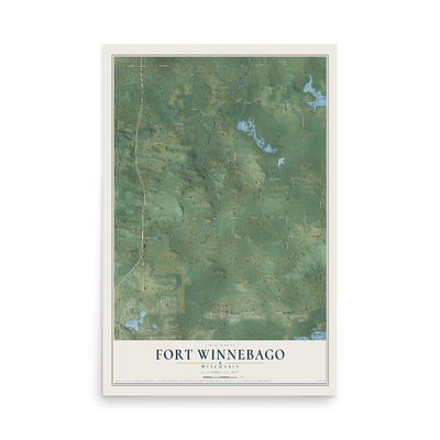 Map of Fort Winnebago, Wisconsin, 12 x 18 inch unframed archival matte print