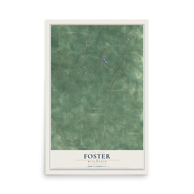 Map of Foster, Wisconsin, 12 x 18 inch unframed archival matte print