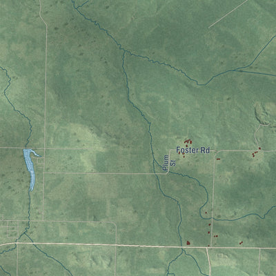 Close-up of the map of Foster, Wisconsin print showing street and building detail