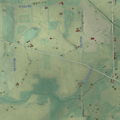 Second close-up of the map of Fountain Prairie, Wisconsin print showing more streets and buildings