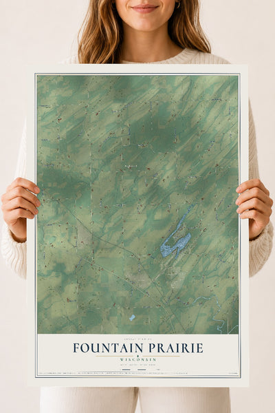 Map of Fountain Prairie, Wisconsin, 18 x 24 inch unframed archival matte print