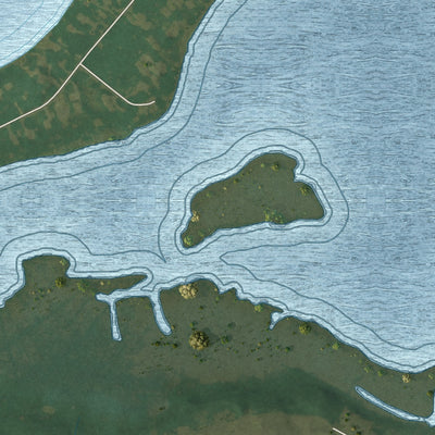 Second close-up of the map of Fox Lake, Wisconsin print showing more streets and buildings