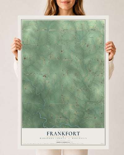 Map of Frankfort, Marathon County, Wisconsin, 24 x 36 inch unframed archival matte print