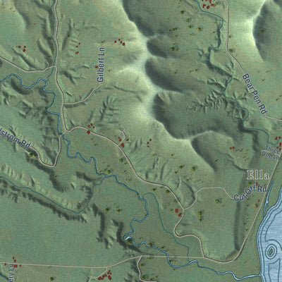 Second close-up of the map of Frankfort, Pepin County, Wisconsin print showing more streets and buildings