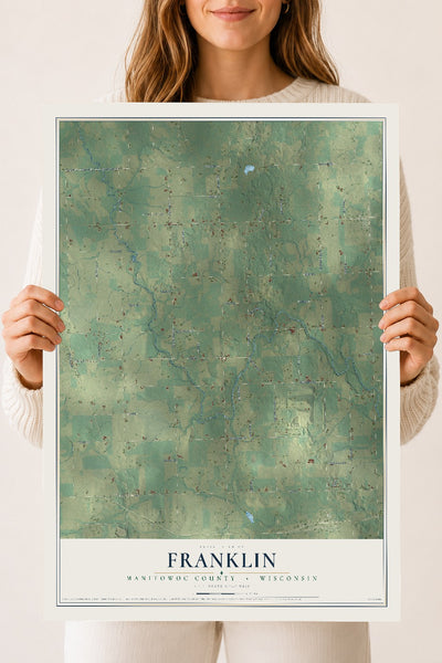 Map of Franklin, Manitowoc County, Wisconsin, 18 x 24 inch unframed archival matte print