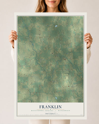 Map of Franklin, Manitowoc County, Wisconsin, 24 x 36 inch unframed archival matte print