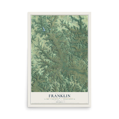 Map of Franklin, Sauk County, Wisconsin, 12 x 18 inch unframed archival matte print