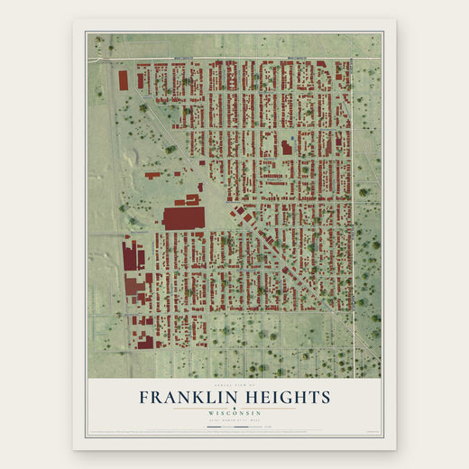 Franklin Heights, Wisconsin map print, the full design