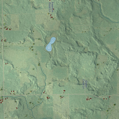 Second close-up of the map of Franzen, Wisconsin print showing more streets and buildings