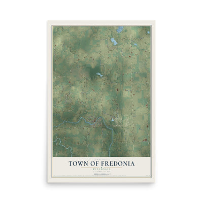 Map of the Town of Fredonia, Wisconsin, 12 x 18 inch unframed archival matte print