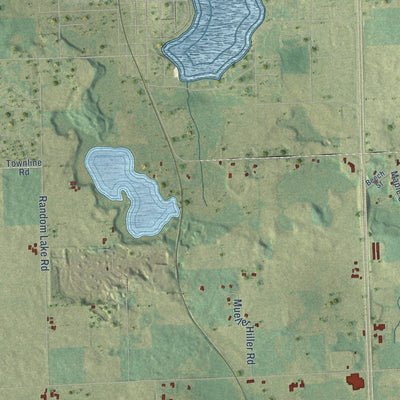 Close-up of the map of the Town of Fredonia, Wisconsin print showing street and building detail