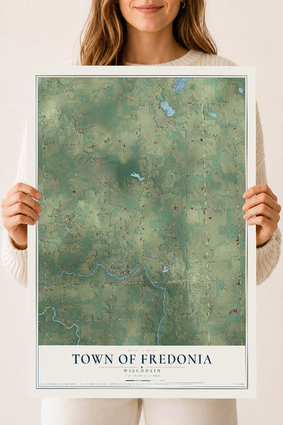 Map of the Town of Fredonia, Wisconsin, 18 x 24 inch unframed archival matte print
