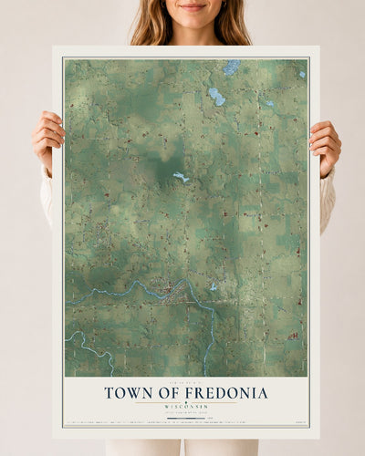 Map of the Town of Fredonia, Wisconsin, 24 x 36 inch unframed archival matte print