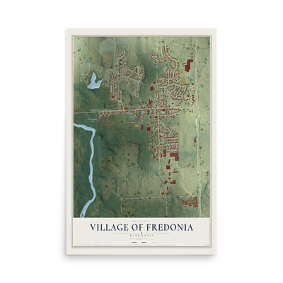 Map of Fredonia, Wisconsin, 12 x 18 inch unframed archival matte print
