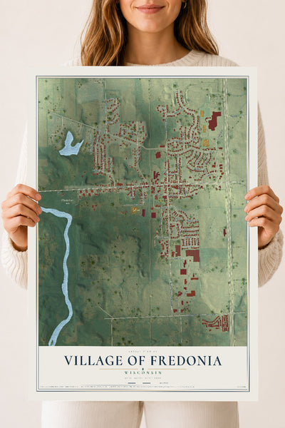 Map of Fredonia, Wisconsin, 18 x 24 inch unframed archival matte print