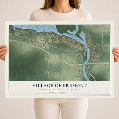 Map of Fremont, Wisconsin, 18 x 24 inch unframed archival matte print