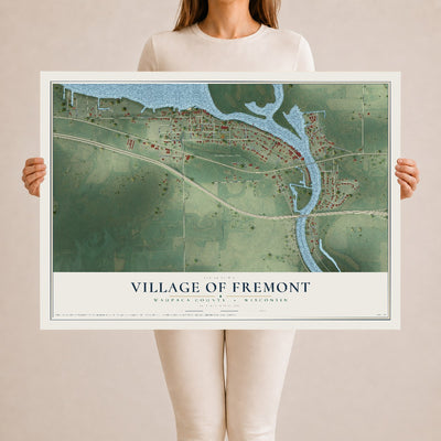 Map of Fremont, Wisconsin, 24 x 36 inch unframed archival matte print