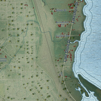 Close-up of the map of Friendship, Fond du Lac County, Wisconsin print showing street and building detail