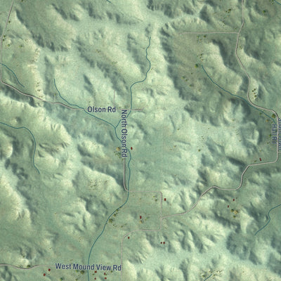 Close-up of the map of Garden Valley, Wisconsin print showing street and building detail