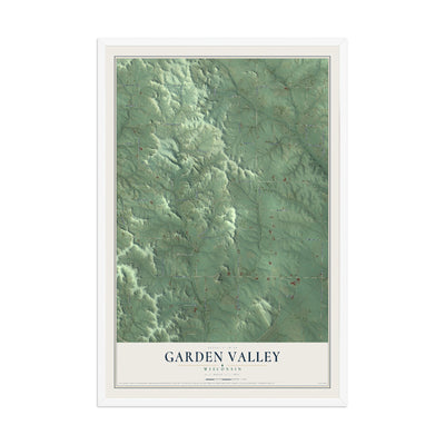 Map of Garden Valley, Wisconsin, 12 x 18 inch print in a white wood frame
