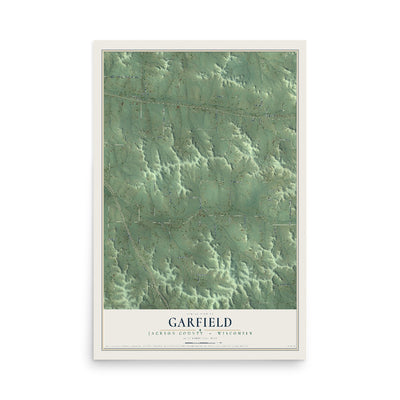 Map of Garfield, Jackson County, Wisconsin, 12 x 18 inch unframed archival matte print