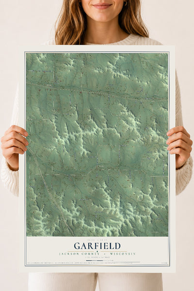 Map of Garfield, Jackson County, Wisconsin, 18 x 24 inch unframed archival matte print