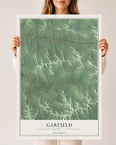 Map of Garfield, Jackson County, Wisconsin, 24 x 36 inch unframed archival matte print