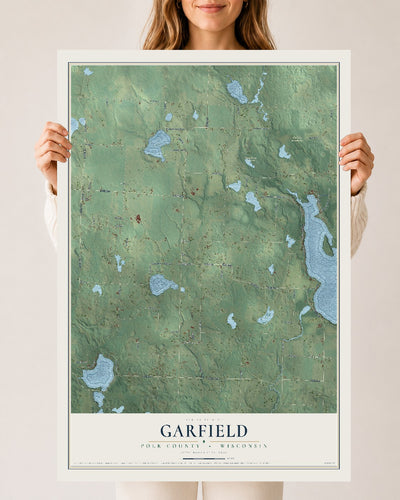 Map of Garfield, Polk County, Wisconsin, 24 x 36 inch unframed archival matte print